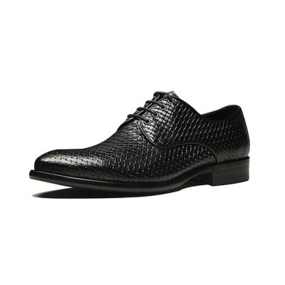 China New Design Anti-Smell Braided Leather Black Color Office Wedding Party Formal Shoes Men Elegant Shoes for sale