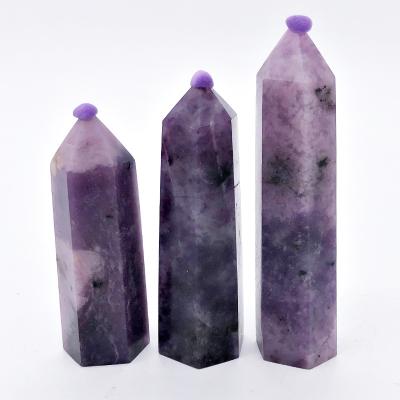 China China Natural Fluorite Faceted Prism Wand Carved Reiki Healing Crystal Point Wand Home Furnishings Stone Decorations Crystals Crafts for sale