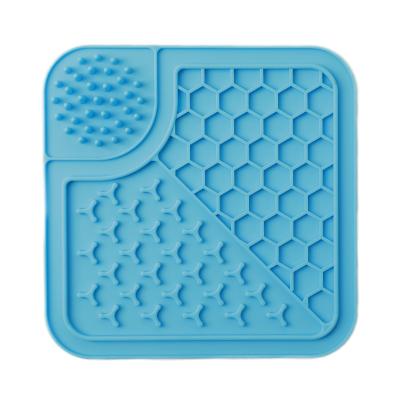 China Amazon Pet Automatic Silicone Dish Sucker Anti-Clogging Slow Food Bowl Pad Licking Pad for Dogs and Cats for sale