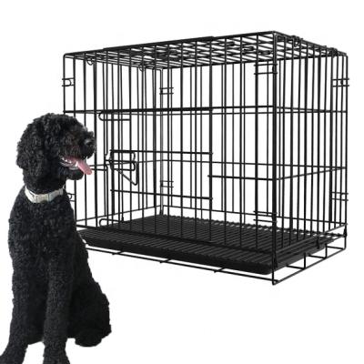 China DIVTOP Breathable Outdoor High Quality Animal Folding Crates Lock Heavy Duty Stainless Aluminum Wheel Tray Metal Kennels Large Dog Cages. for sale