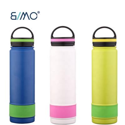 China Business Construction Double Wall Outdoor Water Bottle Premium Powder Coating, Leak Proof, Silicone Handle for sale