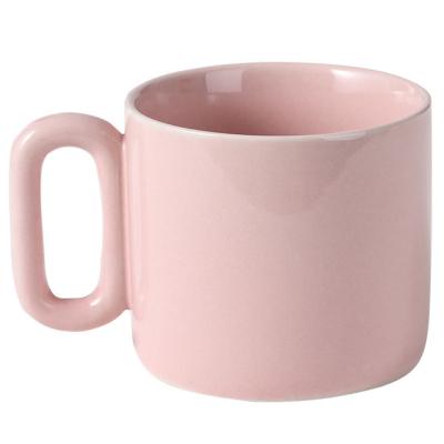 China Color Viable Pure Ceramic Cup Nordic Coffee Mug Couple Porcelain Home Female Mug Teahouse Laser Printed Logo for sale