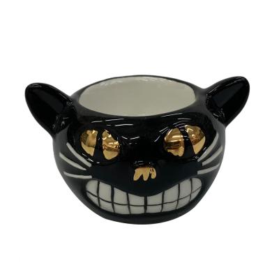 China CREATIVE Vintage Halloween Coffee Cup Autumn Black Cat Coffee Mug Character Porcelain Ceramic Tea Mug for sale