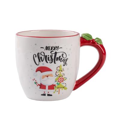 China CREATIVE 3D Santa Ceramic Mugs for Coffee and Cereal Christmas Theme Jumbo Cups for sale