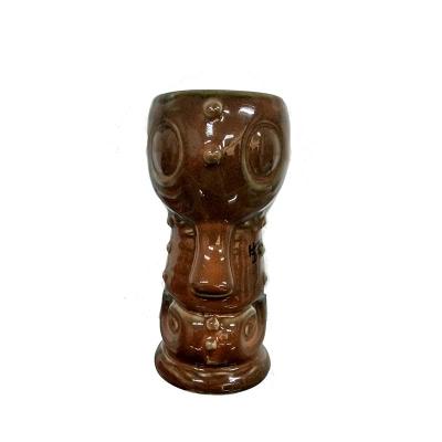 China CREATIVE Style Brown Custom Made Tiki Ceramic Mugs Cocktail Cup from Hawaii for sale