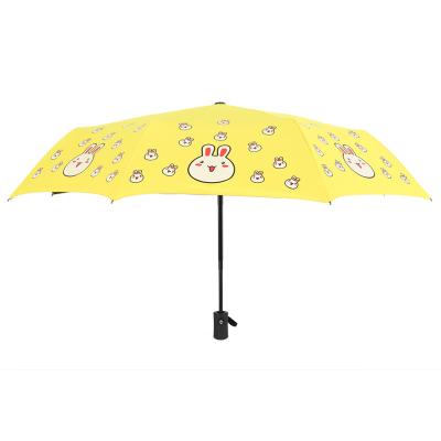 China Traditional Black Uv Fruit Umbrella Peach Grapefruit Sunscreen Glue Rain Glue Triple Automatic Full Automatic Folding Umbrella for sale