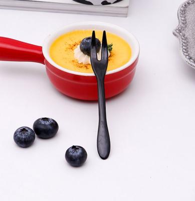 China Y shape disposable plastic cake fork cutlery pastry dessert moon cake bifurcate thickened tableware Y10 for sale