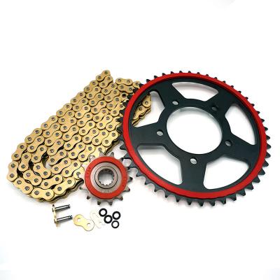 China Quiet/Speed Up/ Wear Resistant Top-quality Racing Motorcycle Sprocket and Chain Set for Suzuki GSX250R Sprocket for Suzuki GW250-A/S/F (46T 14T 520-116 Links) for sale