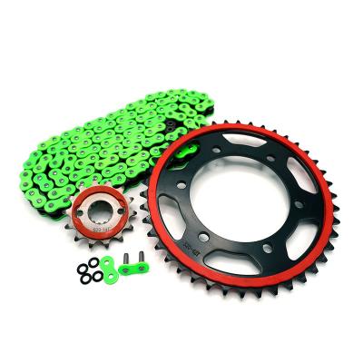 China Quiet/Speed Up/ Wear Resistant Motorcycle Transmissions Racing Motorcycle Sprocket and Chain Sets for Kawasaki NINJA 400 Z400 (42T 14T 520H X-Ring 120 Links) for sale