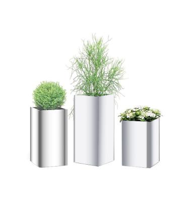 China Modern Customized Outdoor Garden City Outdoor Planter Box Stainless Steel Flower Pot Steet Customized Metal Planter for sale