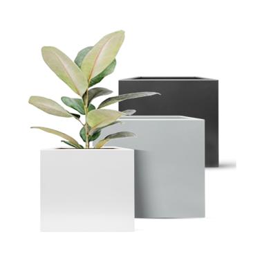 China Modern Modern Office Powder Coating Cube Metal Living Room Green Planter for sale