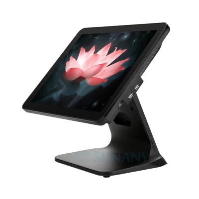 China Black color 15'' capacitive touch screen point of sale system with aluminum alloy stand for Retail stores EPOS System for sale