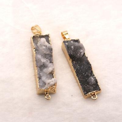 China ALLOY Fashion 2017 Natural Crystal Quartz Stone Druzy Rectangle Druzy Pendant Hot Bar for sale