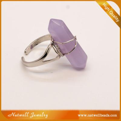 China ALLOY Point Purple Jade Turquoise Ring for sale