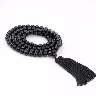 China Fashion necklace108 Black Onyx Ceramic Rosary Beads Tibet Mala Necklace Buddhist Prayer Beads for sale