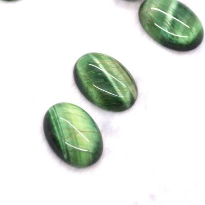 China Agate Tiger Eye Stones Natural Semi Precious Green Cabochon for sale