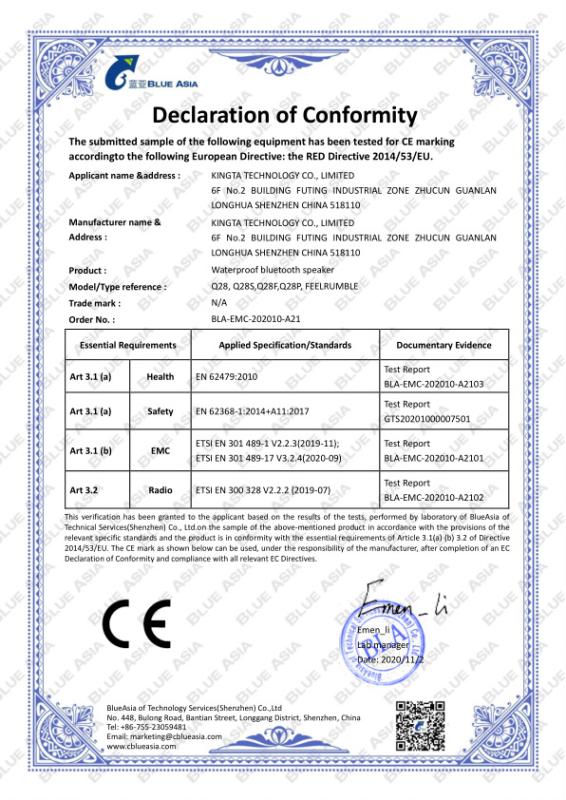 CE - SHENZHEN EBODA ELECTRONICS & TECHNOLOGY CO.,LTD