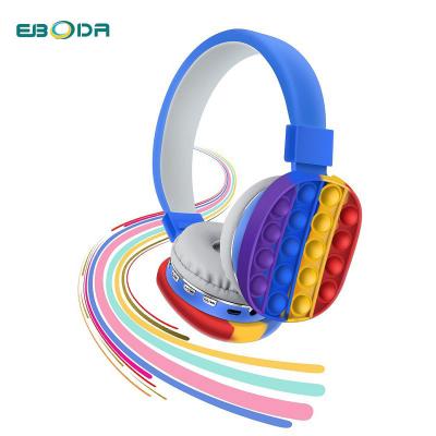 China New Cute Portable Rainbow Wireless Headphones Gift Stereo Music Pops BT Headset Busy Person Wireless Earbuds for sale