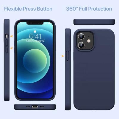 China 2021 New Silicone Anti-drop Phone Case Gel Full Body Anti-drop Liquid Rubber Cover Device Cover For iPhone 12pro Max for sale