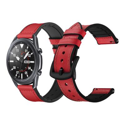 China Popular Logo 20mm Universal Watch Band Fashion Leather Silicone Luxury Customized Strap For Smart Watch Bands for sale