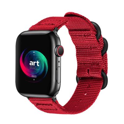 China Three-Ring Watch Bands Breathable Nylon Fabric Band Woven Sports Strap Suitable For Apple iWatch Series 1/2/3/4/5/6/7/SE for sale