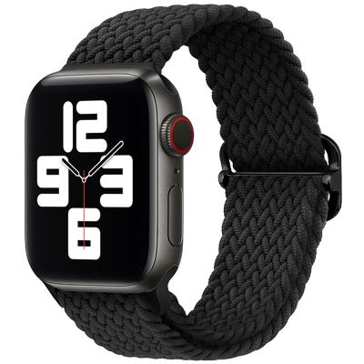 China Breathable Custom Woven Single Loop Strap Soft Elastic Nylon Watch Band Quick Release Replacement Strap For Apple Watch 1/2/3/4/5/6/7 for sale