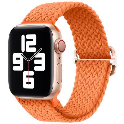 China Custom Breathable Stretch Nylon Adjustable Elastic Braided Watch Bands Strap Sport Braided Wristbands For iWatch Series 7 6 5 4 3 2 1 Se for sale