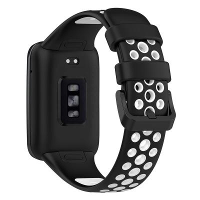 China Water Resistant Wristband Sports Breathable Watch Bands For Xiaomi MI Band 7 Pro, Dual Color Replacement Silicone Miband 7 Pro Straps for sale