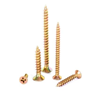 China Cross Recessed Zinc Countersunk Color-Plated Tapping Screws Furniture Wood Screws M4 Flat Cross Head Tapping Screw Wallboard Nails for sale