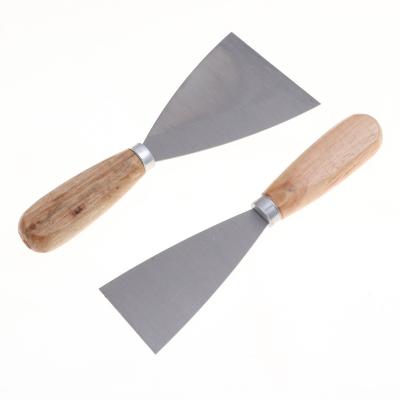 China High hardness hot sale high quality stainless steel high quality hard putty knife with wooden handle for sale