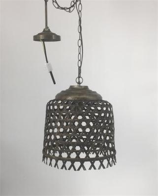 China Residential Bamboo Pendant Light Lamparas, Oblong Asian Woven Bamboo Hanging Lamp, Boho Basket Lampshade Bamboo Pendant Lig for sale