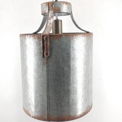 China Vintage Residential Industrial Metal Galvanized Bucket Jar Hanging Lamps for sale