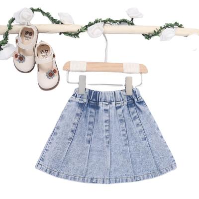 China 2022 New Style Anti-wrinkle Denim Cotton Skirt Comfortable 100% Girls Clothing Sets Girls Dresses for sale