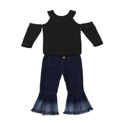 China 2022 Anti-wrinkle new style hot sale fall set 100% cotton girls clothing sets baby girl clothing for sale