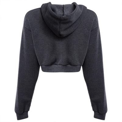 China High Quality Breathable Sweater Ladies Long Sleeve Terry Crop Top Women Cropped Custom Hoodies With Own Logo for sale