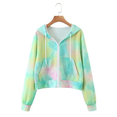 China Link Breathable Dye Long Sleeve Lady Women Top Pullover Cropped Hoodies Sportswear Crop Top Women's Hoodies for sale