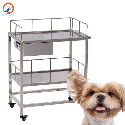 China Best Selling Stainless Steel Trolley Hospital Medical Trolley With Wheels And Drawer Stainless Steel Trolley Trolley PLST-01 for sale