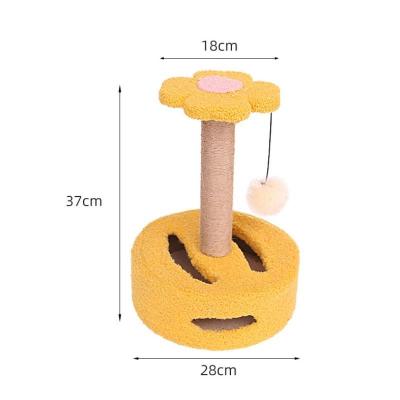 China Small Viable Cat Tree With Sisal And Scratching Post High Quality Wooden Pet Plush Ball Cat Tree Interactive Toy for sale