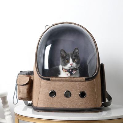 China Small Animals Space Capsule Pet Carrier Transparent Cat Show Backpack Bag For Summer Breathable Outdoor Travel for sale