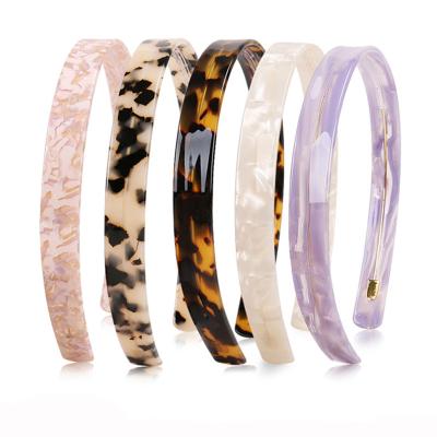 China Wholesale Soft Headband Women Smooth Cellulose Acetate Headband Fashion Tortoiseshell Color Headbands for sale