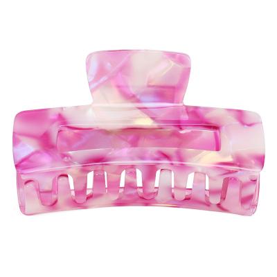 China Wholesale Stylish Acetate Rectangle Hair Claw Clip Women Korean Big Hair Claw Girls Washing Face Hair Clips for sale