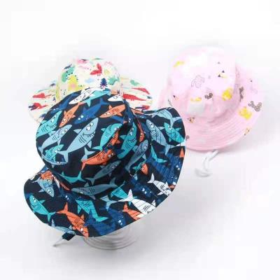 China Foldable Baby Breathable Cotton Printing Cute Colorful Pattern Toddler Kids Bucket Hat for sale