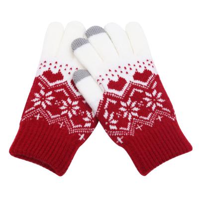 China Magical L750 Jacquard Touch Screen Winter Gloves Women Men Warm To Stretch Knitted Wool Mittens Gloves for sale