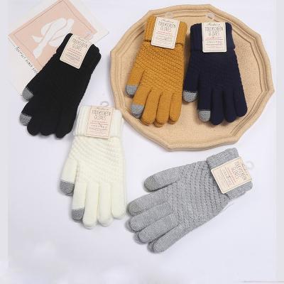 China L748 Touch Screen Gloves Keep Warm Winter Gloves Japan Korea Style New Cashmere Brushed Knitted Gloves Lady Jacquard for sale