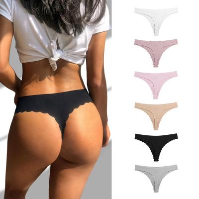 China Wholesale Antibacterial Women's Cheap Wholesale Seamless Elastic Underwear T-back OEM Service Sexy One-piece Short Panties for sale