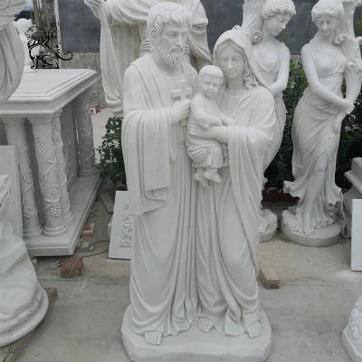 China Modern Famous Life Size Western White Catholic Religious Marble Statues Holy Family Stone Sculpture for sale