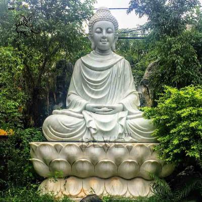 China BLVE Modern Custom Outdoor Carving White Marble Garden Stone Buddha Statue Sculpture Bali Big Buddha for sale