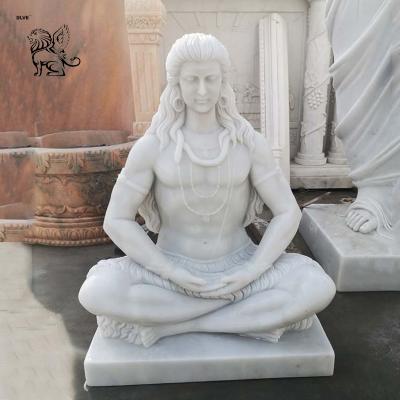 China White Marble Hindu Statues Lord Shiva Traditional Indian Religious Life Size Buddha Sculpture God Statue for sale