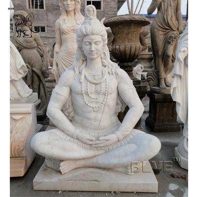 China Large White Marble Shiva Statue Buddha Hindu God Statue Famous Religious Life Size Outdoor Traditional India for sale