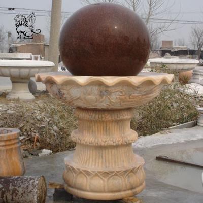 China Modern Decorative Feng Shui Marble Ball Water Fountain Rolling Ball Fountain Garden Stone for sale